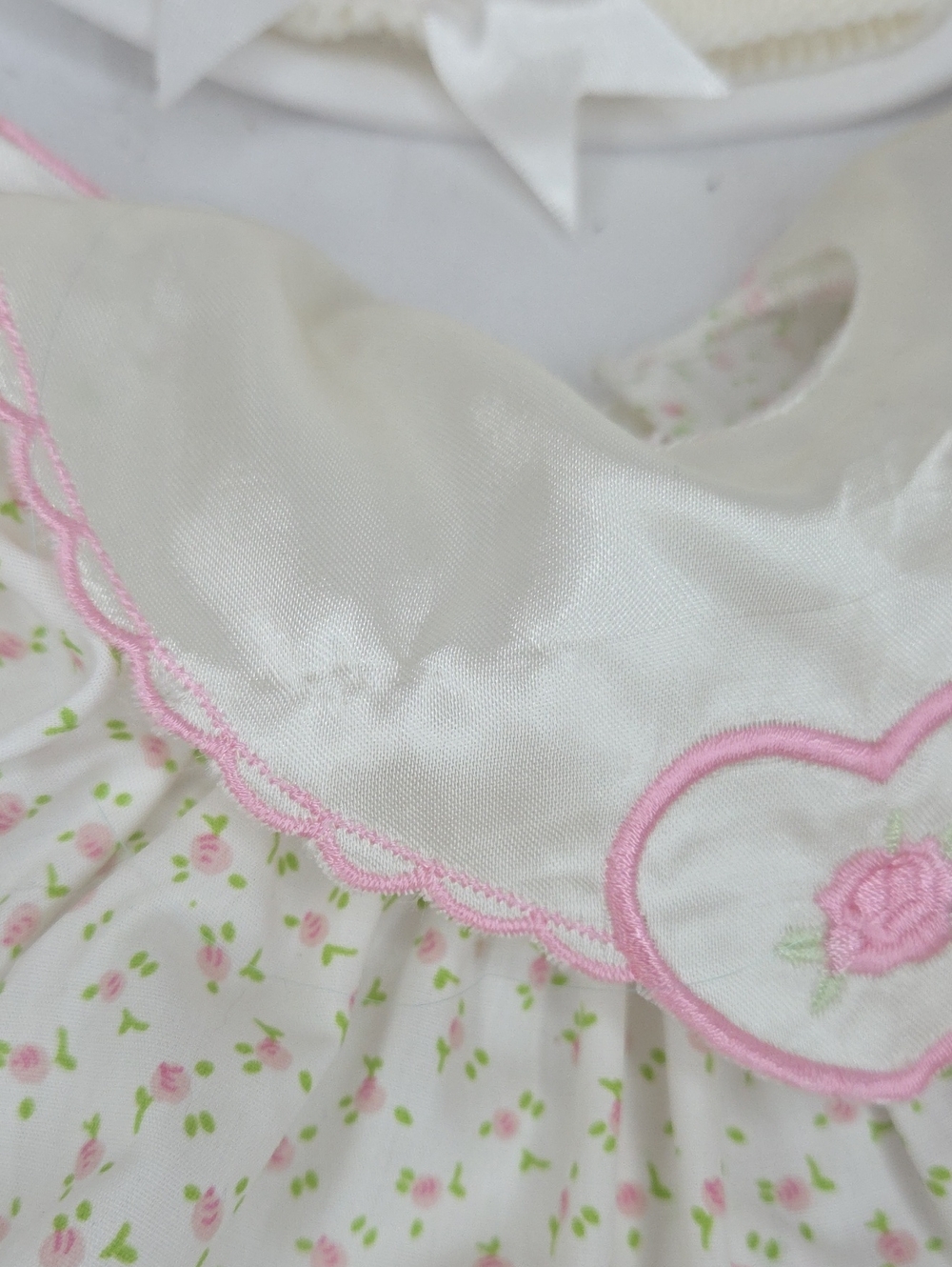 Baby Born Pink Floral Dress Sweater Hat Outfit Vtg 90s Zapf Creation Rare - Picture 2 of 7